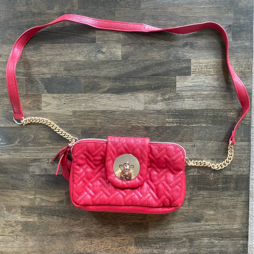 Big Buddha Red Quilted Crossbody Bag